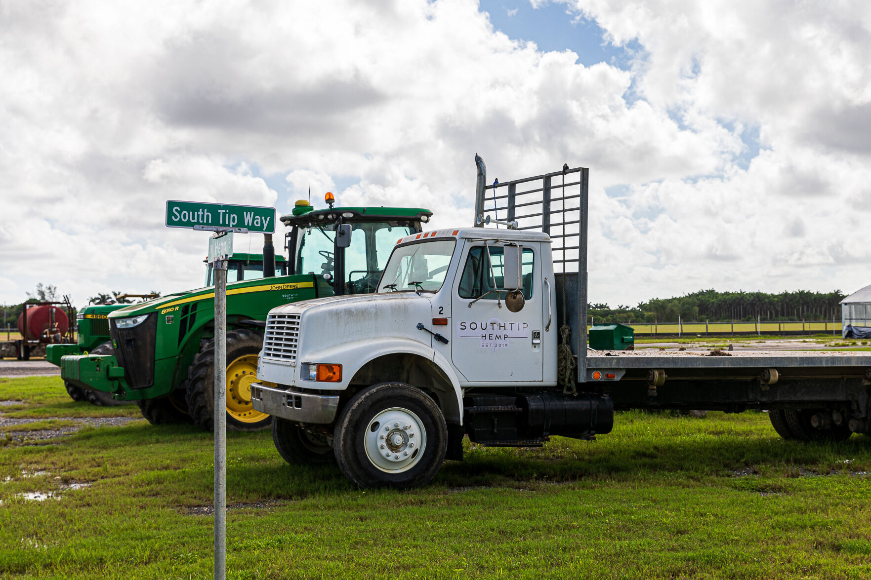 New “street sign” marks the change from S&L Beans to South Tip Hemp.